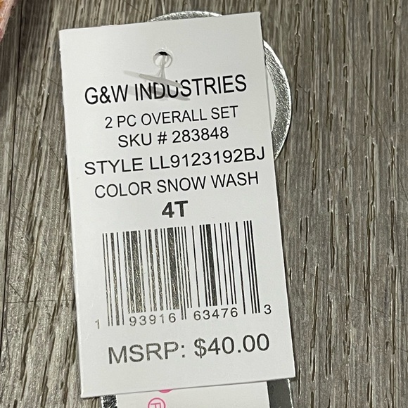 Little Lass 2 pc overall set size 4T - Picture 3 of 5